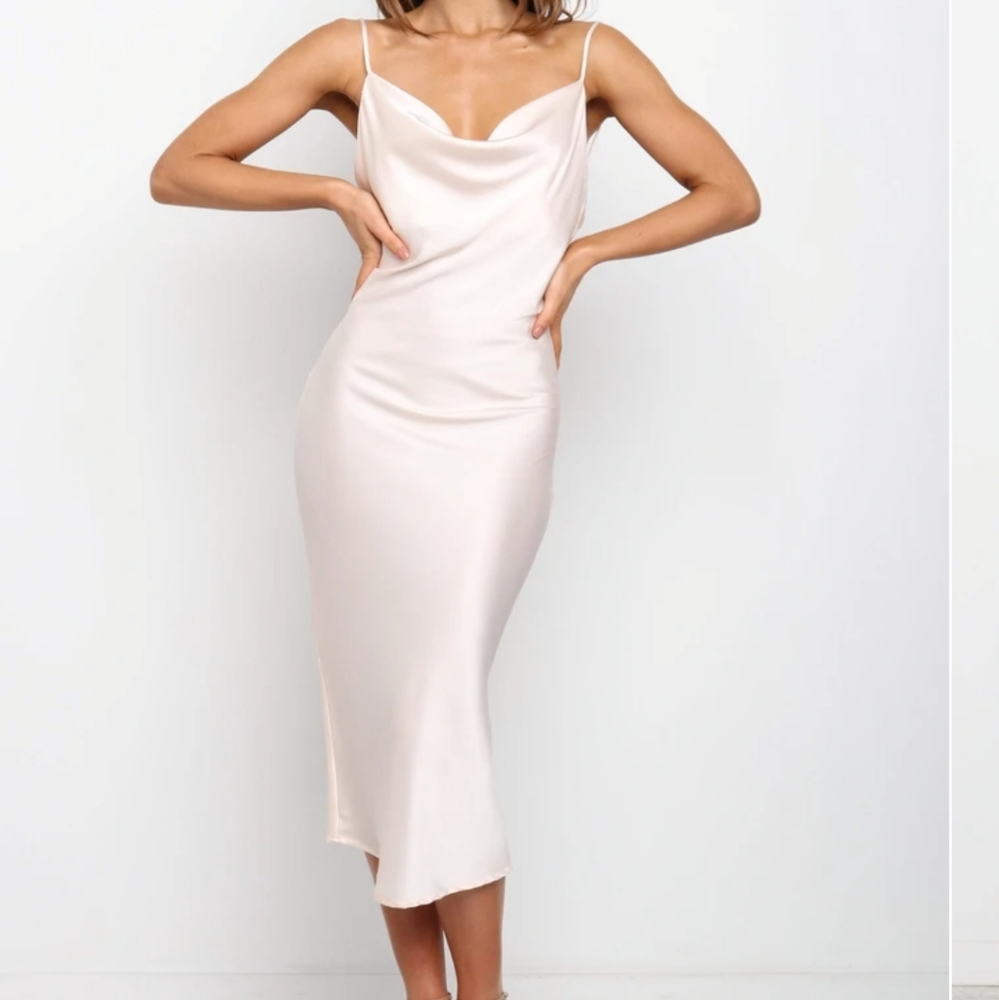 Petal & Pup Persia cowlneck Dress in Champagne